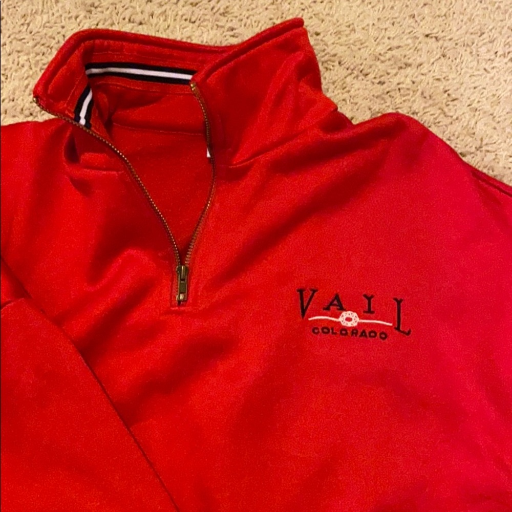 VINTAGE Red Vail Colorado Quarter Zip